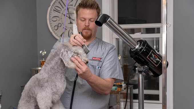 Air Force® Top Gun® Variable Speed Pet Dryer TG-3V | High-Performance Pet Dryer with Adjustable Speed & Heat Controls | Includes Stand for Large Pets | Reliable & Customizable Grooming