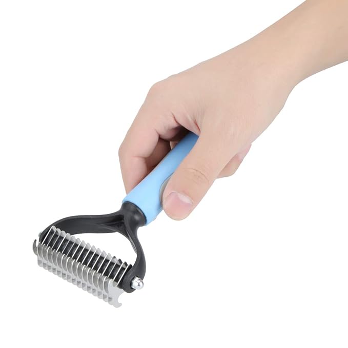 Undercoat Rake for Dogs Deshedding Brush Removal Comb for Pet Dog Cat Fur Knot Cutter Grooming Tool Detangling Dematting Long S 283X180mm