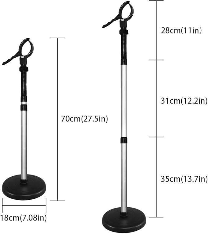 Hair Dryer Stand, 360 Degree Rotating Lazy Hair Dryer Stand Hand Free With Heavy Base, Hands-Free Blow Dryer Holder Countertop, Adjustable Height Countertop Stand