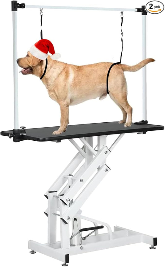 Hydraulic Pet Dog Grooming Table for Large Dogs, Heavy Duty Grooming Table with Adjustable Arm Noose, Maximum Capacity Up to 330 lbs, 42.5''/Black