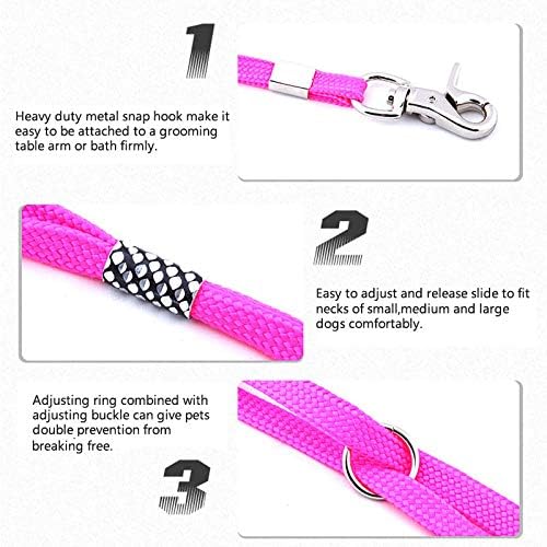 CLCK 2 Pack Pet Dog Grooming Loops - Nylon Restraint Noose Adjustable Fixed Dog Cat Safety Rope for Pet Grooming Table Bathtub Dog Bathing Supplies - 22 inches (2Pack)