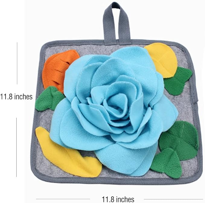 Abizoo Bunny Snuffle Mat Toy,11.8''x11.8'' Washable Skin Friendly Puzzle Fun Foraging Pad Treat Dispenser Consume Energy for Rabbit Guinea Pigs Ferrets Chinchillas Small Animal Toys Cage Supplies