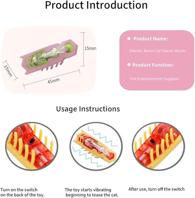 Interactive Cat Toy, 2 Pack Colorful Electric Vibrating Beetle, Self-Righting Automatic Crawl Toy, Bite Resistant Safe Pet Toy, Works On Carpet, Multi Cat Indoor Hunting Exercise Toy