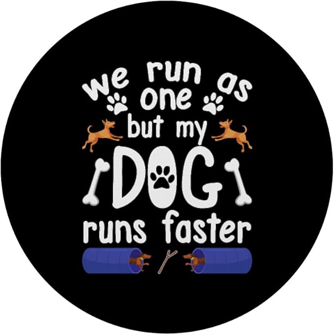 Dog Agility Trainer We Run As One Tunnels Rings Jumps PopSockets Standard PopGrip