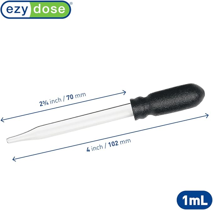 EZY DOSE Ear and Eye Medicine Dropper for Liquid Medicine, 1ml Capacity Glass, Deliver Correct Dose, Convenient and Easy to Use, BPA Free