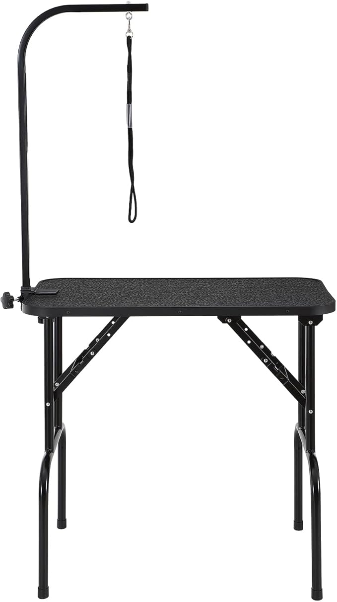 VEVOR Pet Grooming Table, 32 x18 Inch with Height Adjustable Arm, 220LBS Static Weight Capacity, Foldable Dog Groom Station with No-Sit Haunch Holder with Grooming Loop, for Medium and Small Dogs