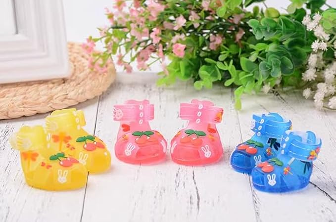 Cute Summer Dog Shoes Sweet Cherry Puppy Sandals Pet Jelly Shoes Flats, Dog Booties Paw Protector for Summer Hot Pavement (Candy Yellow, #6: 2.68''x2.05''(Length*Width))