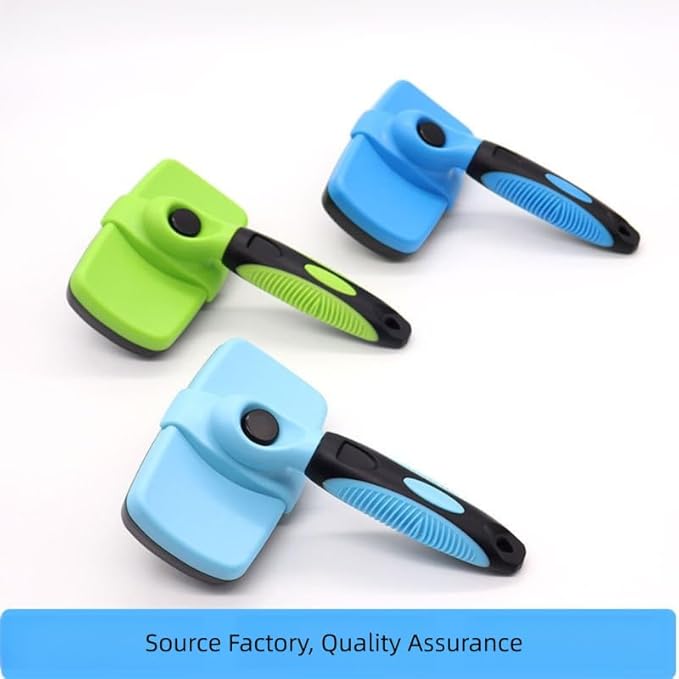 Self-Cleaning Pet Grooming Brush for Cats and Dogs, Curved Pin Needle Brush for Short and Long Hair