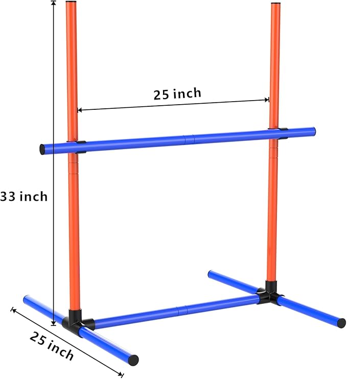 Dog Agility Training Jumping Hoop for Small Medium Dogs, Adjustable Height Pet Exercise Equipment for Outdoor Backyard (6 Jump)
