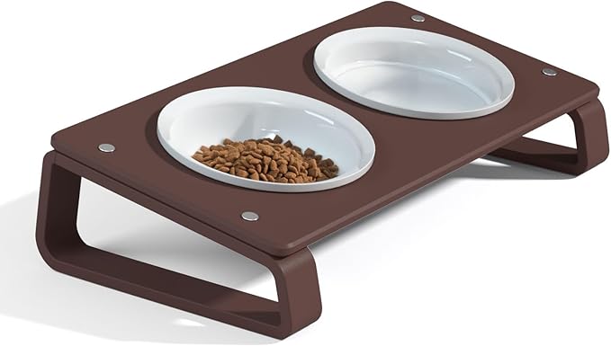 AITEE Elevated Cat Food Bowl, Ceramic Raised and Tilted Water Bowl, Non-Slip Ceramic Dog Bowls for Puppy and Kitten Cats 45.8 OZ