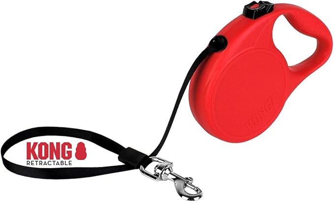 Alcott Kong Retractable Trail, Medium, Red, 16' Long