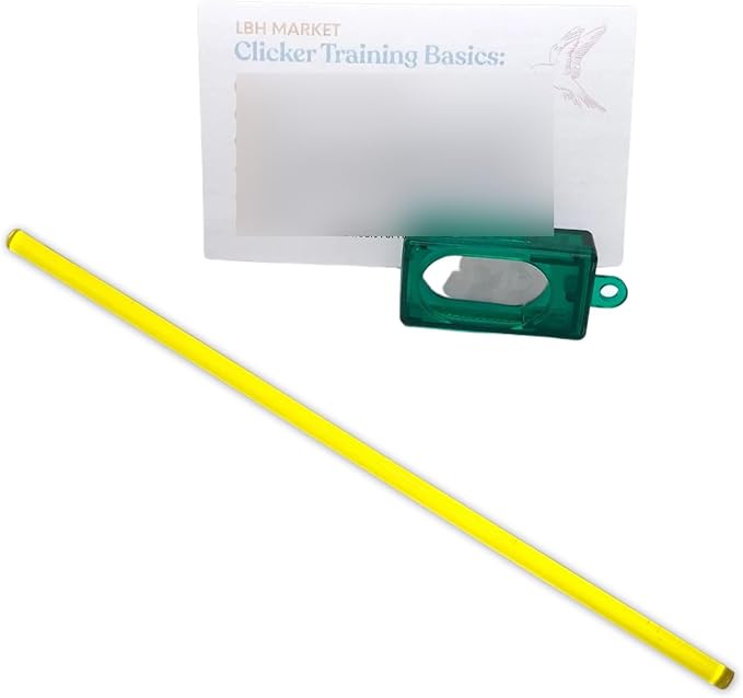 LBH MARKET Bird Clicker Training Kit with Target Stick, Red or Yellow, Professional Training Set for All Bird Breeds (Yellow)
