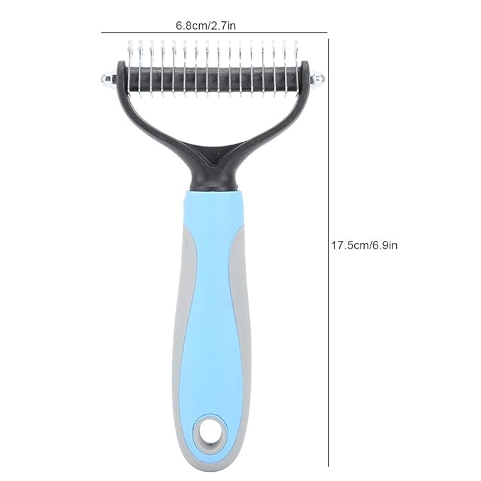 Undercoat Rake for Dogs Deshedding Brush Removal Comb for Pet Dog Cat Fur Knot Cutter Grooming Tool Detangling Dematting Long S 283X180mm