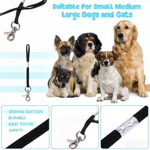 Pet Grooming Loop for Dogs, Adjustable Nylon Restraint Noose with Metal Snap, Safety Tether Strap for Grooming Table Arm, Bathing Restraint for Small Medium Large Dogs (20 inch)