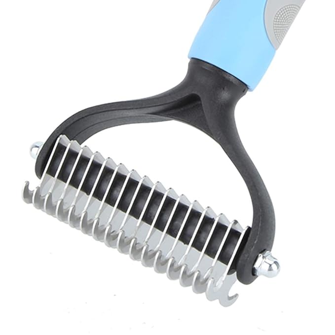 Undercoat Rake for Dogs Deshedding Brush Removal Comb for Pet Dog Cat Fur Knot Cutter Grooming Tool Detangling Dematting Long S 283X180mm