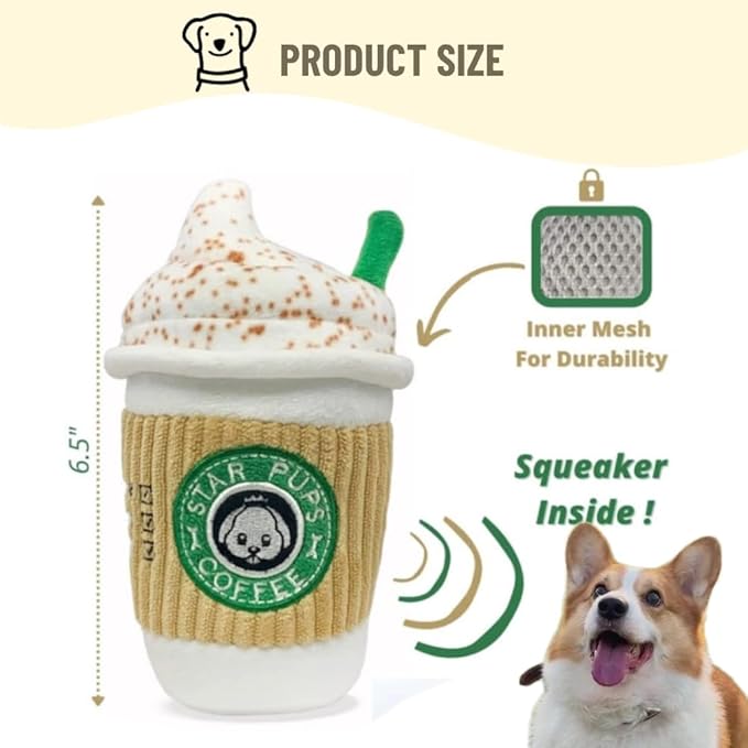Dog Squeaky Toys Plush Coffee Chew Toys Enrichment Toys Interactive Burrow Activity Cute Dog Gifts Funny Toy Bundle Pack for Small Medium Large Dogs