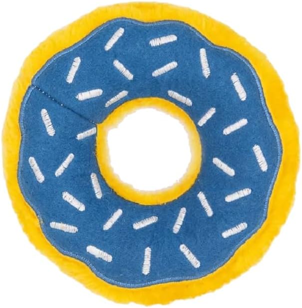 PUREPET Hanukkah Dog Toys Chanukah Holiday Themed Soft Plush Squeaker Fun Kelev Play (7" Donut)