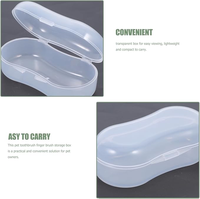 Hemobllo 20-Pack Clear PP Finger Toothbrush Travel Case – Dustproof Snap-Lock Storage for Dog & Baby Dental Care, Portable Organizer for Pet Grooming Kit & Diaper Bag