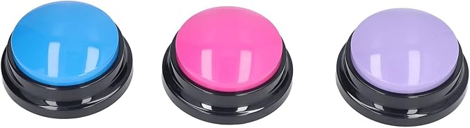 RiToEasysports Dog Buttons, Easy Operation Communication Training Tool, Talking Buttons for Dogs, 3 Pack Pink Purple for Pet Owners Trainers and Communication Needs