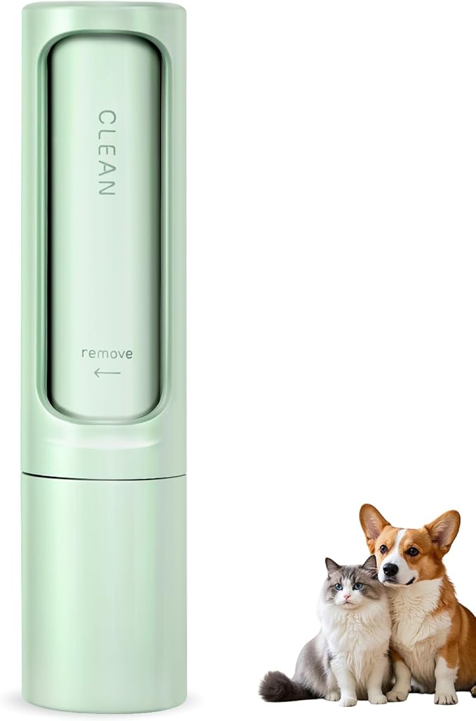 Pet Hair Remover Tool - Reusable Lint Roller Lint Brush for Cat & Dog Hair on Furniture, Clothes, Couches, Car Seats, and Fabric - No Refills, Eco-Friendly and Portable (Green)