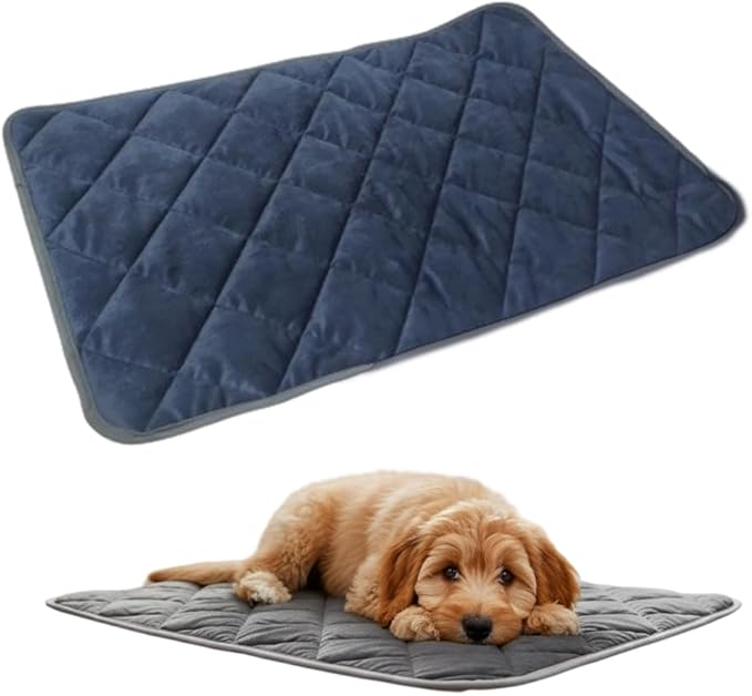 Self Heating Pad for Dog & Cat, 2026 New Self Warming Pet Bed Dog Heating Pad, Non-Slip & Washable, Non Electric Pet Warming Pad Sleeping Mat for Small Medium Large Dogs (Blue, L: 22.8"x34.6")