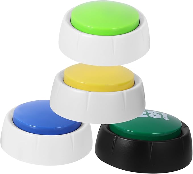 Toyvian 4Pcs Interactive Dog Communication Buttons Wear-Resistant Recording Buttons for PET Training and Talking Fun Puppy Supplies for Effective Dog Communication Random Color