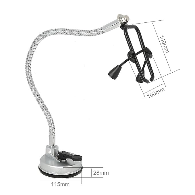 Adjustable Hair Dryer Holder Stand, 360 Degree Freely Rotation Hair Dryer Wall Universal Holder, Hands Hair Blower Stand with Suction Cup