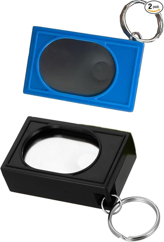 2pcs Portable Square Box Training Clicker Dog Clicker for Training for Dogs Cats Birds Lizards Fish Aid for Indoor Use (Black+Blue)