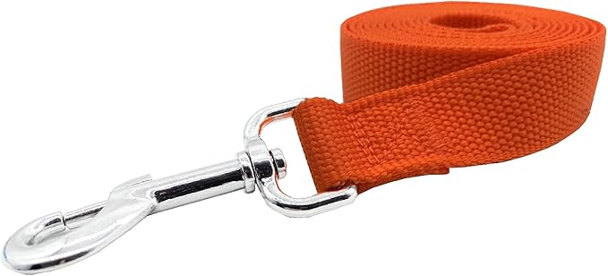 Nylon Dog Training Leash, Traction Rope, 4Ft /5 Foot /6 Feet Long, 5/8 inch 3/4 Inch 1 Inch Wide, for Small and Medium Dogs (5/8'' x 4 FT, Orange)