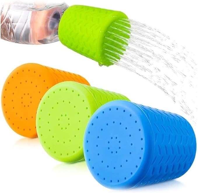 Portable Silicone Pet Shower Head - 2/3pcs for Easy Dog and Cat Bathing, Compatible with Most Bottles(Green)
