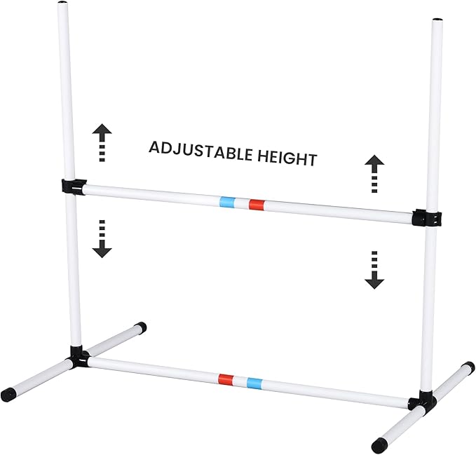 Dog Agility Training Equipment Set - Adjustable Jump Bar, Hurdles & Tunnel, Complete Dog Agility Course Kit for Outdoor Indoor Use, Easy to Assemble for Small Medium Large Dogs