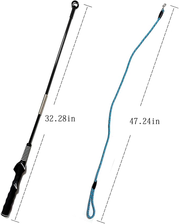 Interactive Flirt Pole Toy for Dogs: Heavy Duty-Interactive Teaser Toy for Training, Exercise & Tug of War, Durable Outdoor Play with Rope Lure for Small Medium Large Dogs