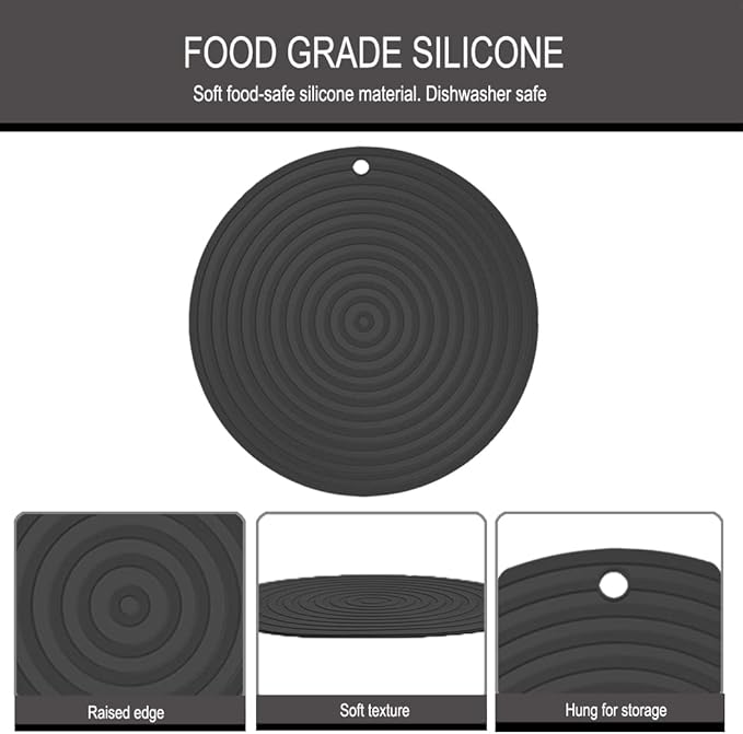 2 Pack Silicone Pet Food Mat, Small Rubber Mat for Cat & Dog Bowl, Cat Food Mat, Waterproof Placemat Protect Floor Around Food and Water Bowl, 9.5"x9.5"