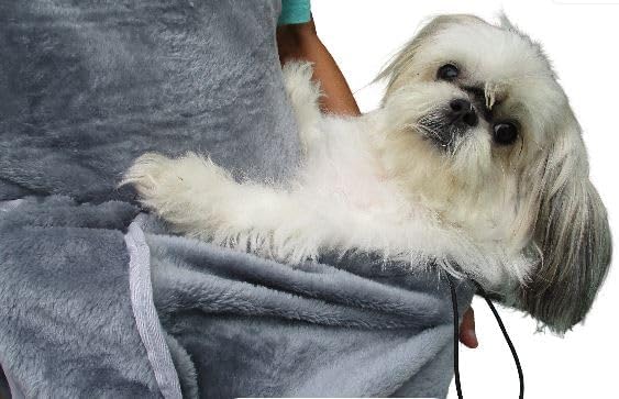 Generic Pet Dog Cat Carrier for Lap Cat or Lap Dog Travel Shoulder Bag Sling Front Backpack Soft Plush Handmade (Gray)