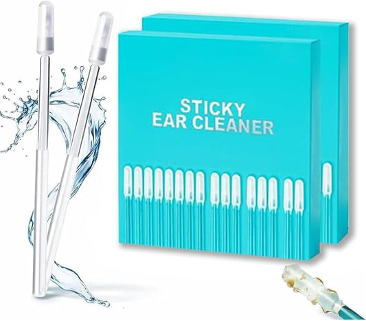 48Pcs Sticky Ear Cleaning Stick for Adults Large, Reusable Sticky Ear Cleaner Picks, Gentle Soft Ear Care Cleaning Sticks with Dust Cover