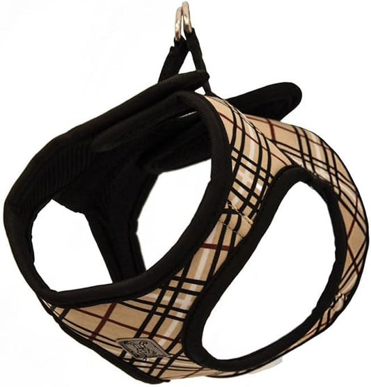 RC Pet Products Cirque Soft Walking Step-in Dog Harness, X-Small, Tan Tartan