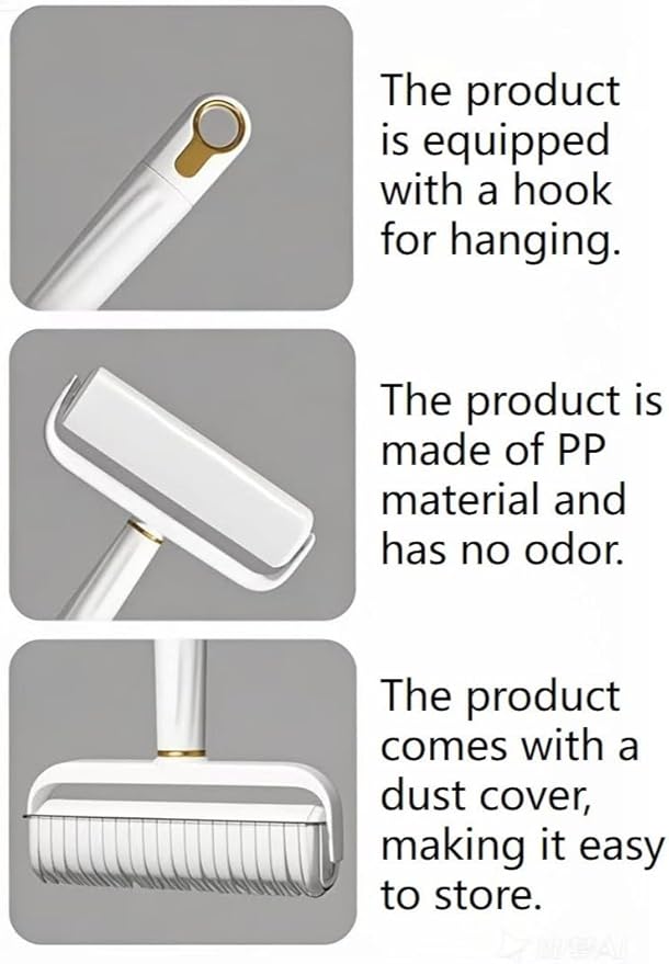 9.5inch - Washable Lint Roller Reusable Remover - Strong Adhesion, Dust - Proof Cover, Hanging Hole - Silicone Material for Clothes, Sofa, Carpet - Pet Hair Remover & Dust,White