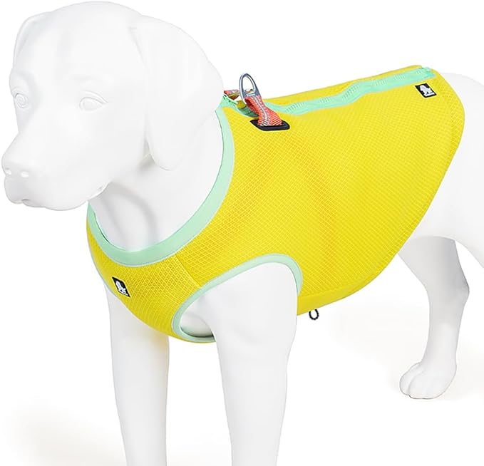 SGODA Dog Cooling Vest Harness Cooler Jacket Yellow Medium