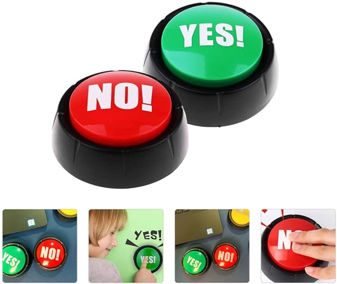 STOBOK Talking Buttons 2Pcs Yes Button and No Button with Sound, Dog Buttons for Communication Answer Buzzers Set Dog Talking Button Set Noise Button Toys Dog Talking Button Set