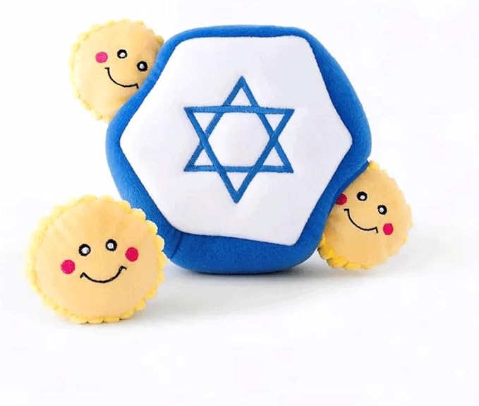 PUREPET Hanukkah Dog Toys Chanukah Holiday Themed Soft Plush Squeaker Fun Kelev Play (4.5" Gefilte Fish)
