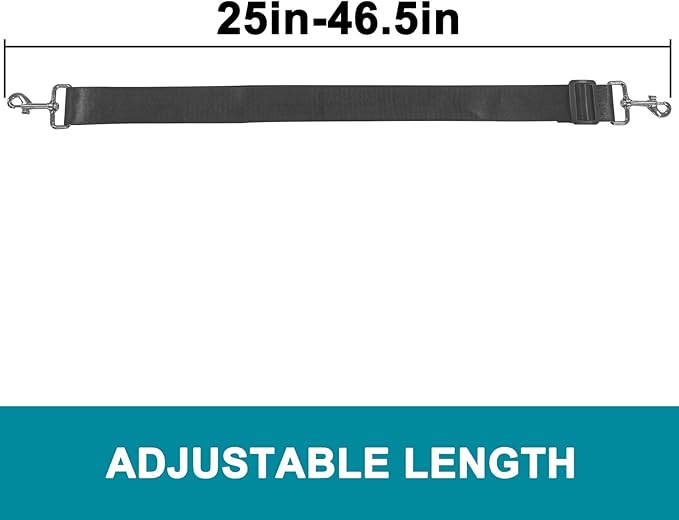 Vivifying Adjustable Replacement Dog Car Seat Belt, 26-46.5 Inches Nylon Headrest Strap with Zinc Alloy Buckle, Universal Dog Car Seat Accessory & Replacement Strap (Black)