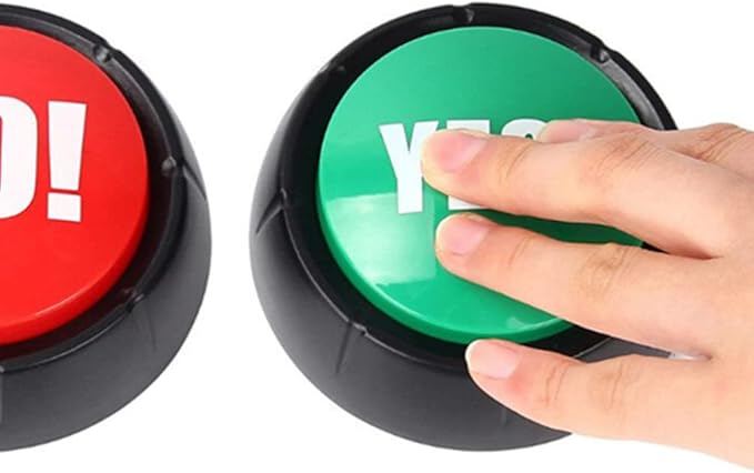 STOBOK Talking Buttons 2Pcs Yes Button and No Button with Sound, Dog Buttons for Communication Answer Buzzers Set Dog Talking Button Set Noise Button Toys Dog Talking Button Set