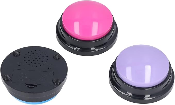 RiToEasysports Dog Buttons, Easy Operation Communication Training Tool, Talking Buttons for Dogs, 3 Pack Pink Purple for Pet Owners Trainers and Communication Needs