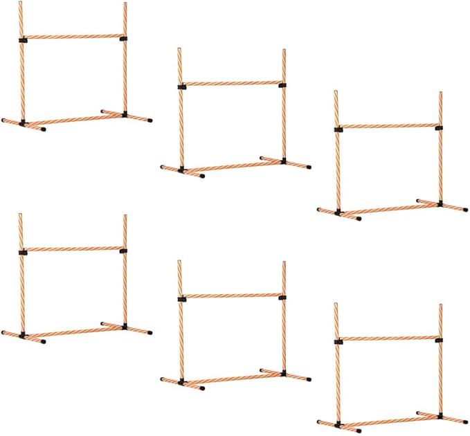 anwickjeff 6 Piece Dog Agility Training Equipment with Hurdle Bag and Whistle,Obstacle Course for Dogs Agility Hurdles Backyard Exercise Competitive (Orange, 6 Piece)