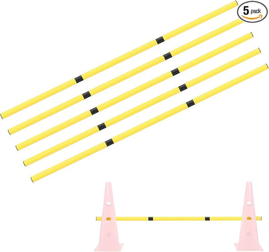 5 Pack Replacement Poles for Dog Agility Jumps Equipment Set, 41 Inches Long Each, No Cones