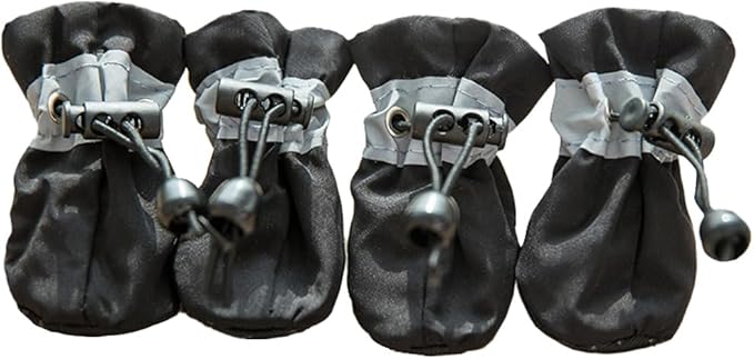 Leconpet Dog Shoes Waterproof Dog Boots for Small Medium Large Dogs with Soft Anti-Slip Sole, Suitable for Rainy Weather Outdoor Walking, Adjustable Elastic Straps, Reflective at Night (Black, 5)