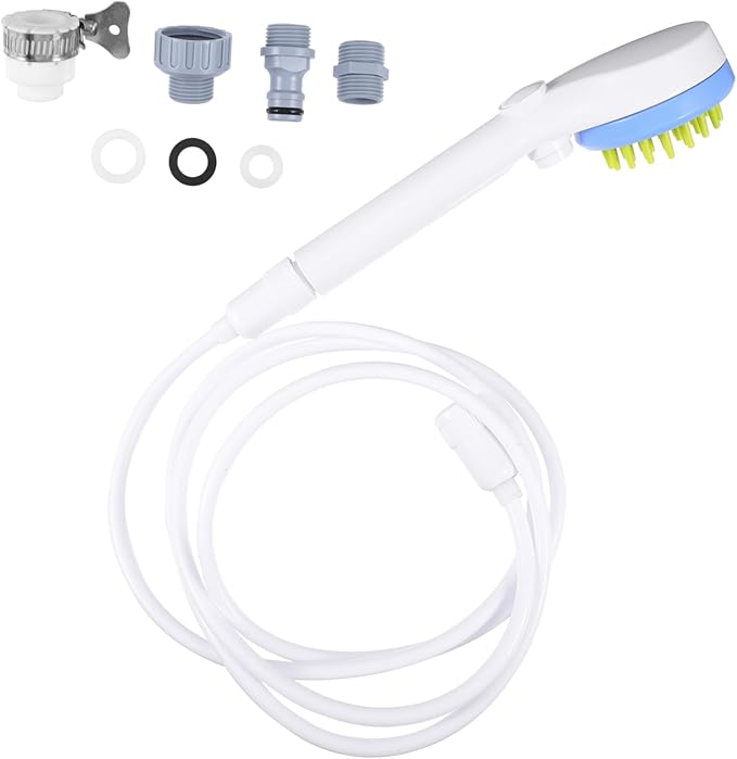 Milisten Pet Shower Brush with Hose Handheld Sprayer for Dogs and Cats Massage Bathing Tool for Long Saving Grooming Accessory for Puppy Care