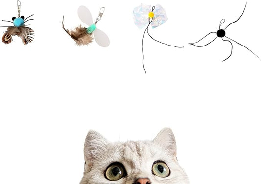 BioBugs Refill Pack – Dragonfly, Butterfly, Mayfly & Spider Attachments for Interactive Cat Wand Toys