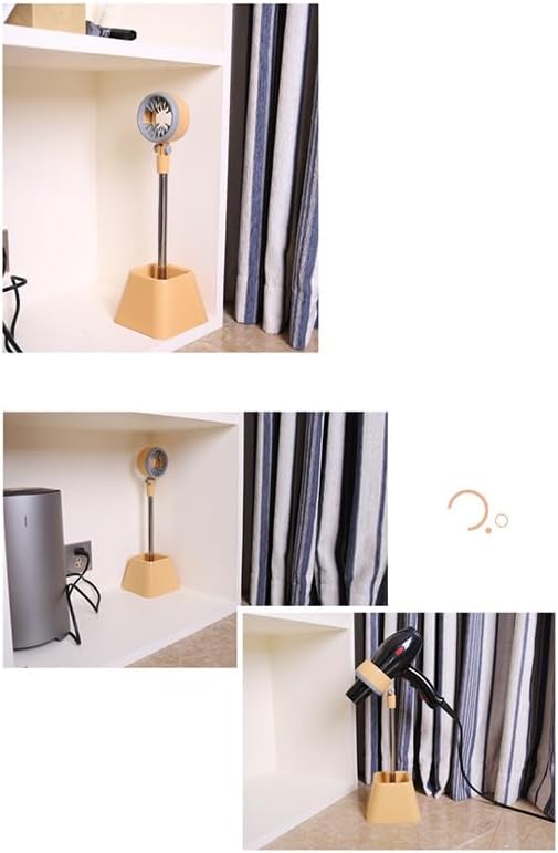 Hair Dryer Stand, Hands Free 180 Degree Rotation Foldable Hair Dryer Holder Stand, Floor Stand Blow Hair Dryer Holder for Bathroom, Vanity, Makeup Room, for Pets and Women(Beige with Carton Packaging)