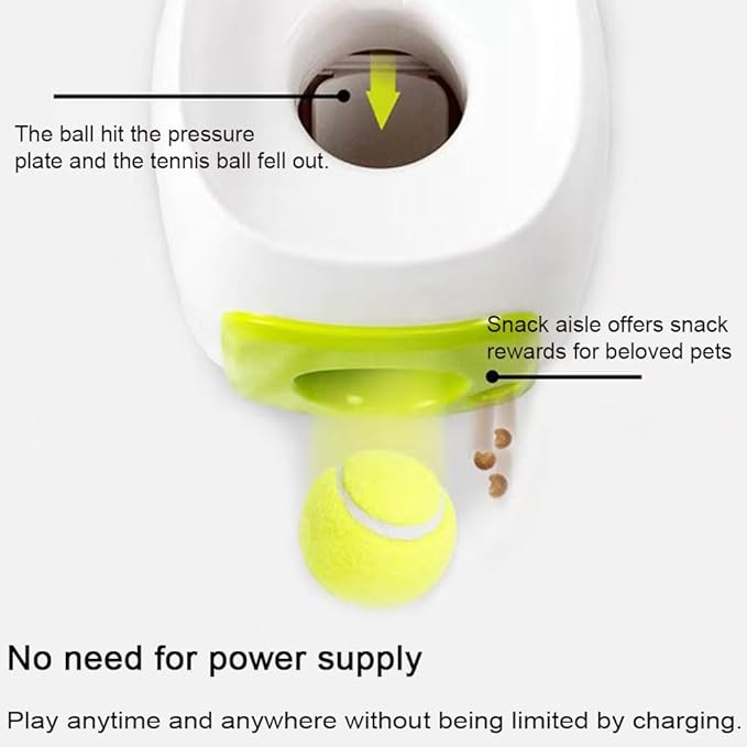 Dog Tennis Ball Treat Toy, Interactive Food Reward Ball for Dogs, Non-Toxic Self-Play Chew Toy for Boredom Relief, Teething & Mental Enrichment